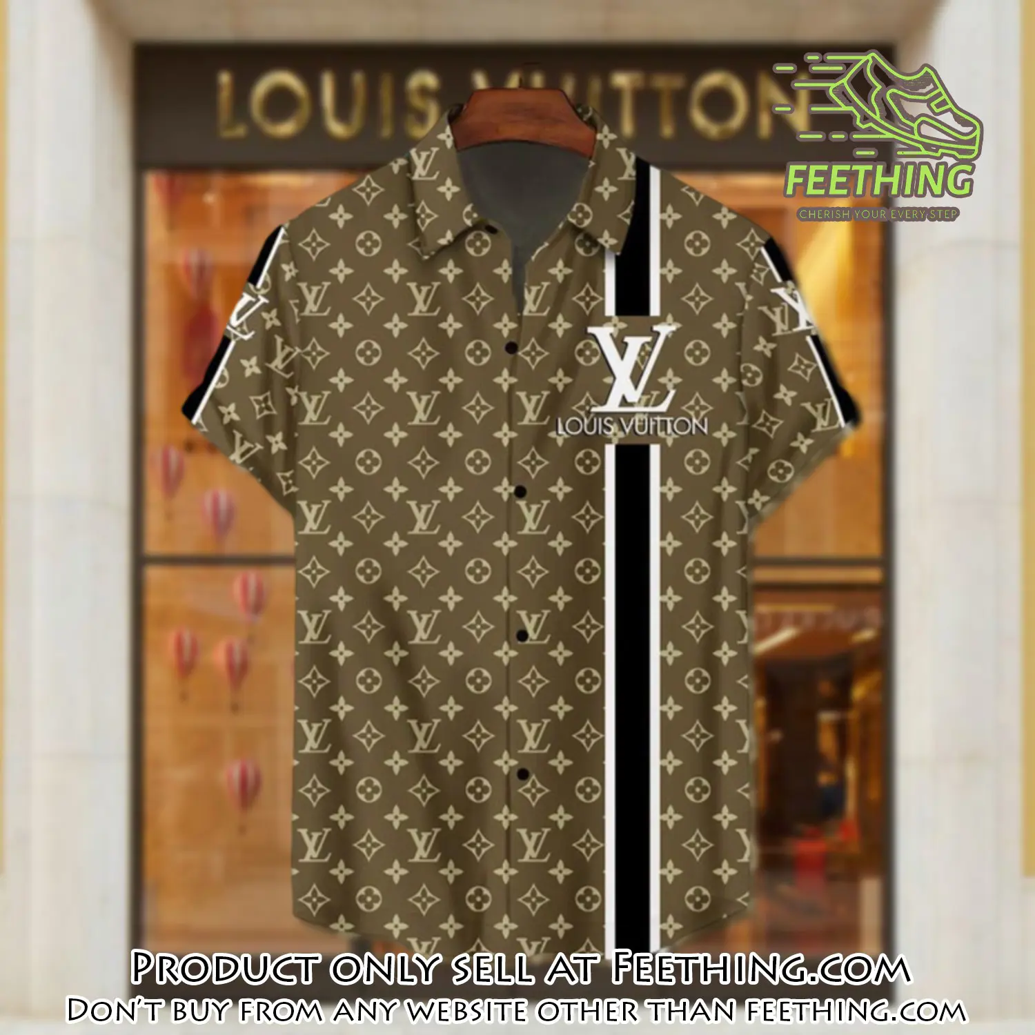 Lv louis vuitton luxury hawaiian shirt & short set lhs1196 ft3826948